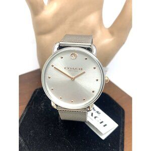 Coach Women's Watch 14504207 Elliot Quartz Silver Dial Mesh Stainless Steel 36mm